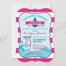Invitación de Baby Shower de anclaje y anclaje náu