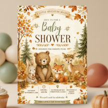 Invitación de Baby Shower de Animal de Bosque de O