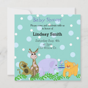 Invitación de baby shower de animal del zoológico