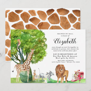 Invitación de Baby Shower de Animales Africanos po