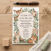 Invitación de baby shower de animales boho del bos