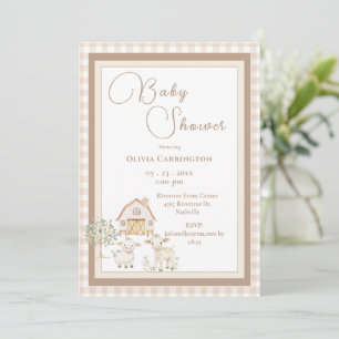 Invitación de Baby Shower de Animales de Granja Ad
