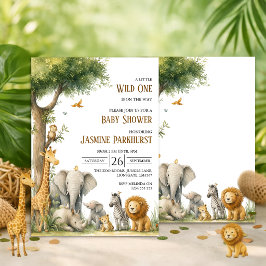 Invitación de Baby Shower de Animales de la Jungla