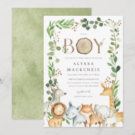 Invitación de Baby Shower de Animales de Safari