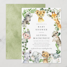 Invitación de Baby Shower de Animales de Safari