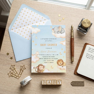Invitación de Baby Shower de Animales de Safari Du