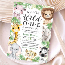 Invitación de Baby Shower de Animales de Safari Wi
