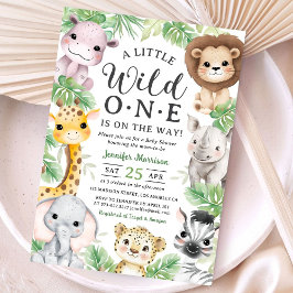 Invitación de Baby Shower de Animales de Safari Wi