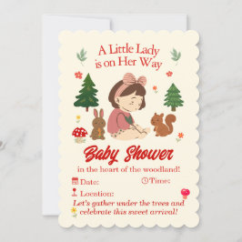 Invitación de Baby Shower de Animales del Bosque