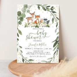 Invitación de Baby Shower de Animales del Bosque