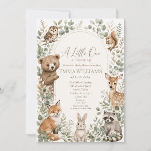 Invitación de Baby Shower de Animales del Bosque c