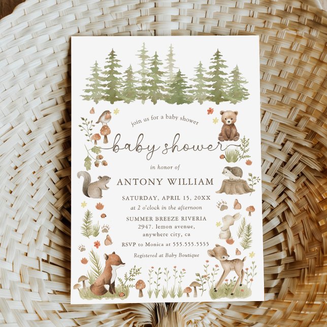 Invitación de Baby Shower de Animales del Bosque d (Subido por el creador)