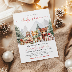 Invitación de Baby Shower de Animales del Bosque d