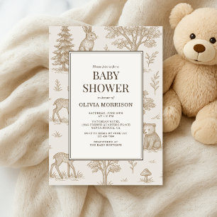 Invitación de Baby Shower de Animales del Bosque T
