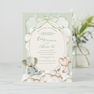 Invitación de baby shower de animales en pijama li