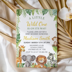 Invitación de Baby Shower de animales pequeños sal