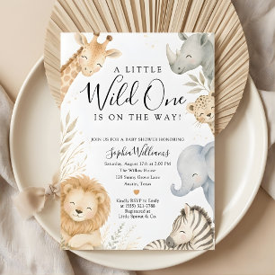Invitación de Baby Shower de Animales Safari Wild