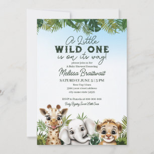 Invitación de Baby Shower de Animales Salvajes de