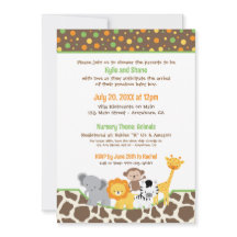 Invitación de Baby Shower de Animales Salvajes de