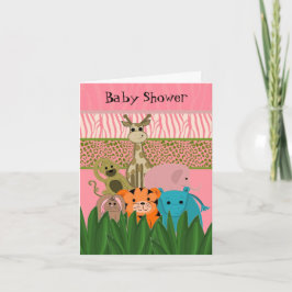 Invitación de baby shower de animalitos del zoológ