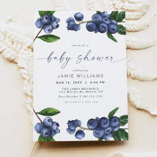 Invitación de Baby Shower de Arándano