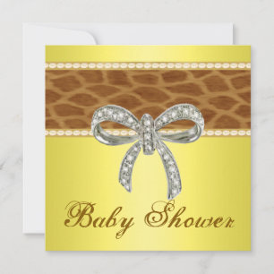 Invitación de baby shower de arco de diamante de j