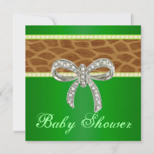 Invitación de baby shower de arco de diamante de j