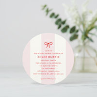 Invitación de Baby Shower de Arco Redondo Rosa con