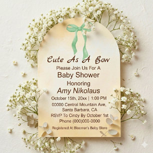 Invitación de Baby Shower de Arco Verde Neutral en