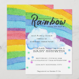 Invitación de Baby Shower de Arcoíris
