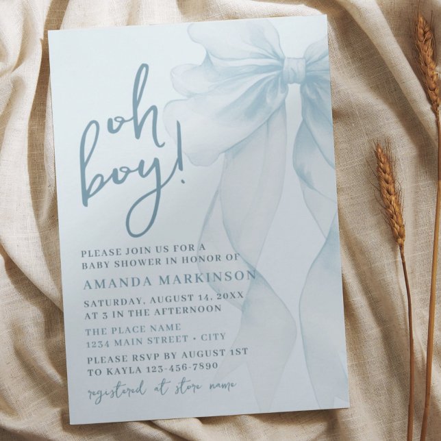 Invitación de baby shower de arcoíris azul de Oh B (Subido por el creador)