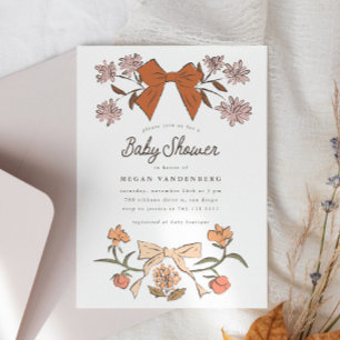 Invitación de Baby Shower de arcos y flores