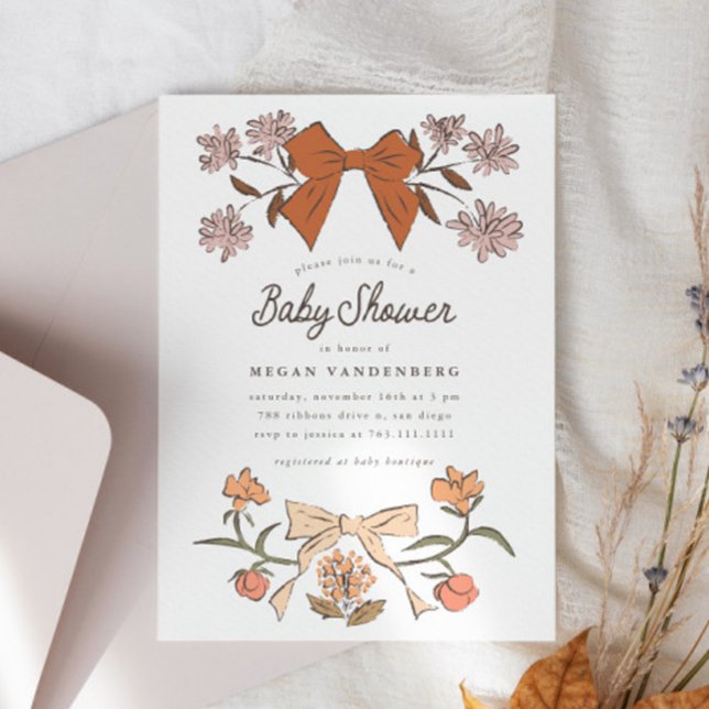 Invitación de Baby Shower de arcos y flores (Subido por el creador)