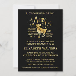 Invitación de baby shower de Aries zodiacal celest