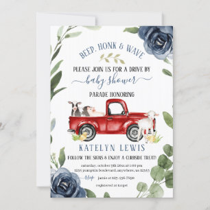 Invitación de Baby Shower de avanza por granja
