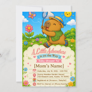 Invitación de Baby Shower de Aventura de Capybara