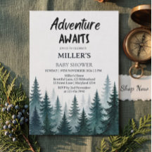 Invitación de Baby Shower de Aventuras para Niño e