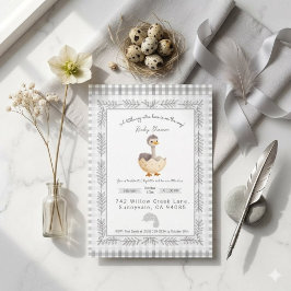 Invitación de Baby Shower de Avestruz Bebé Acuarel