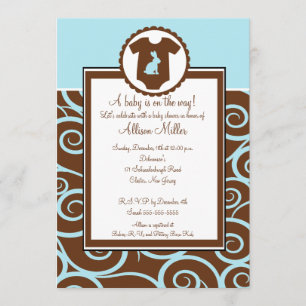 Invitación de Baby Shower de Baby Boy Bodysuit Swi