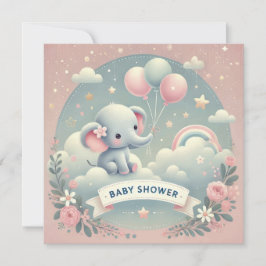 INVITACIÓN DE BABY SHOWER DE BABY ELEPHANT