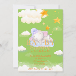 INVITACIÓN DE BABY SHOWER DE BABY ELEPHANT