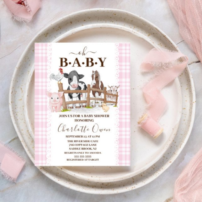 Invitación de Baby Shower de Baby Farm Animals (Subido por el creador)