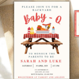 Invitación de Baby Shower de Baby-Q, Parrillada en