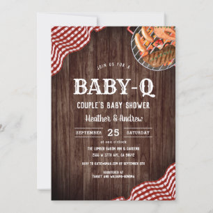 Invitación de Baby Shower de Baby-Q Picnic BBQ Cou