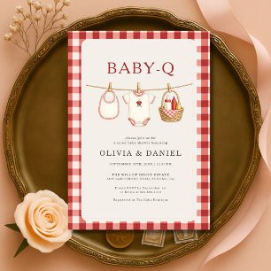Invitación de Baby Shower de Baby Q Ropa Tendida a