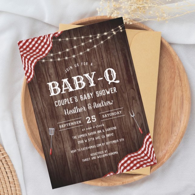 Invitación de Baby Shower de BabyQue Picnic BBQ Co (Subido por el creador)