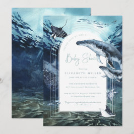 Invitación de Baby Shower de Ballena Jorobada en e