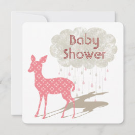 Invitación de Baby Shower de Bambi rosa