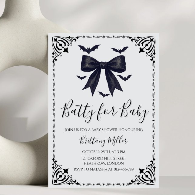 Invitación de Baby Shower de Batty for Baby Hallow (Subido por el creador)