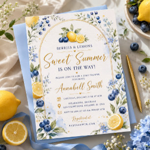 Invitación de Baby Shower de Bayas y Limones